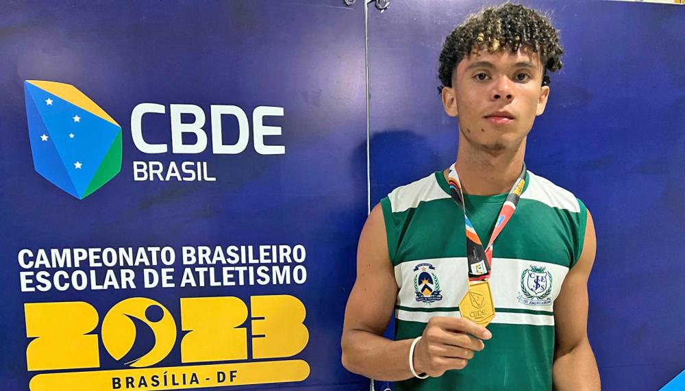 Estudante-atleta da rede estadual conquista medalha de ouro e vaga para disputar o Campeonato Mundial Escolar de Atletismo