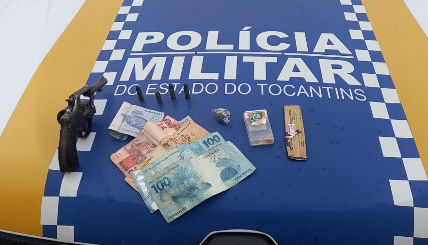 PM prende duas pessoas por porte ilegal de arma de fogo e posse de drogas em Nova Olinda