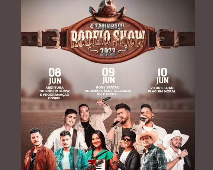 4º Taquaruçu Rodeio Show começa nesta quinta-feira, 8, com shows 