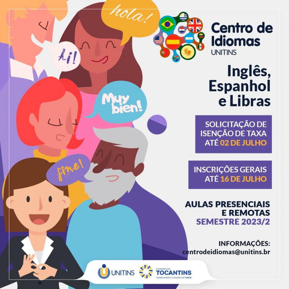 Unitins oferta 530 vagas para cursos de línguas 