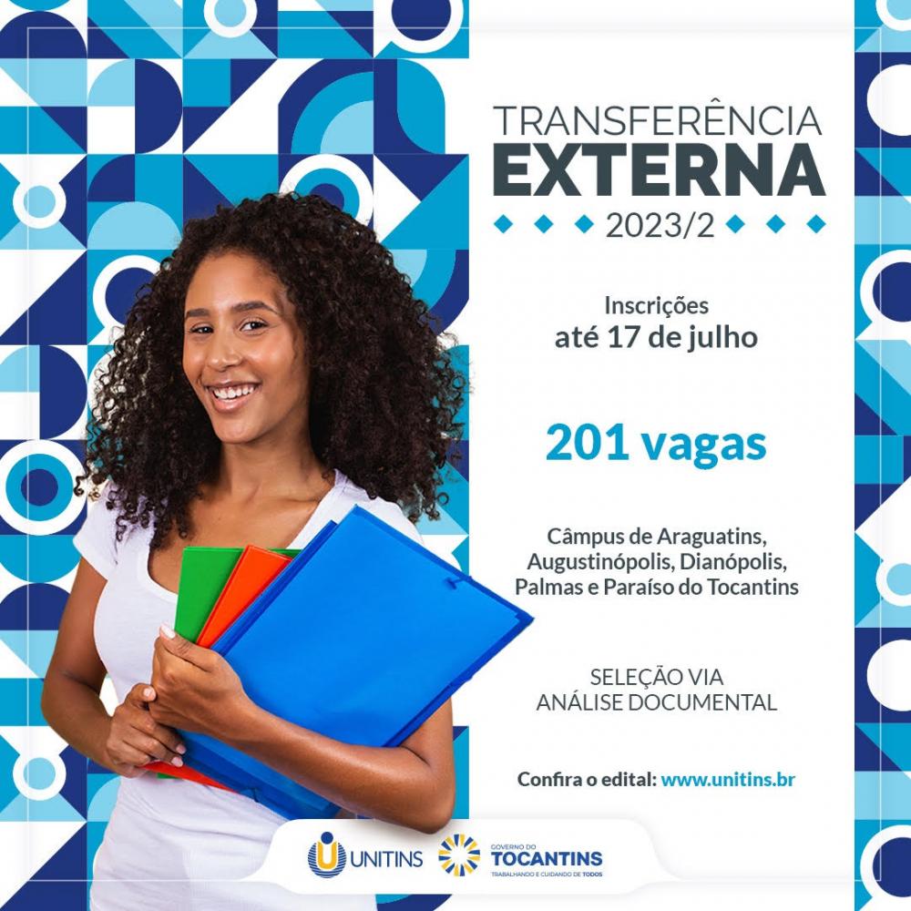 Unitins oferta 201 vagas em edital de transferência externa