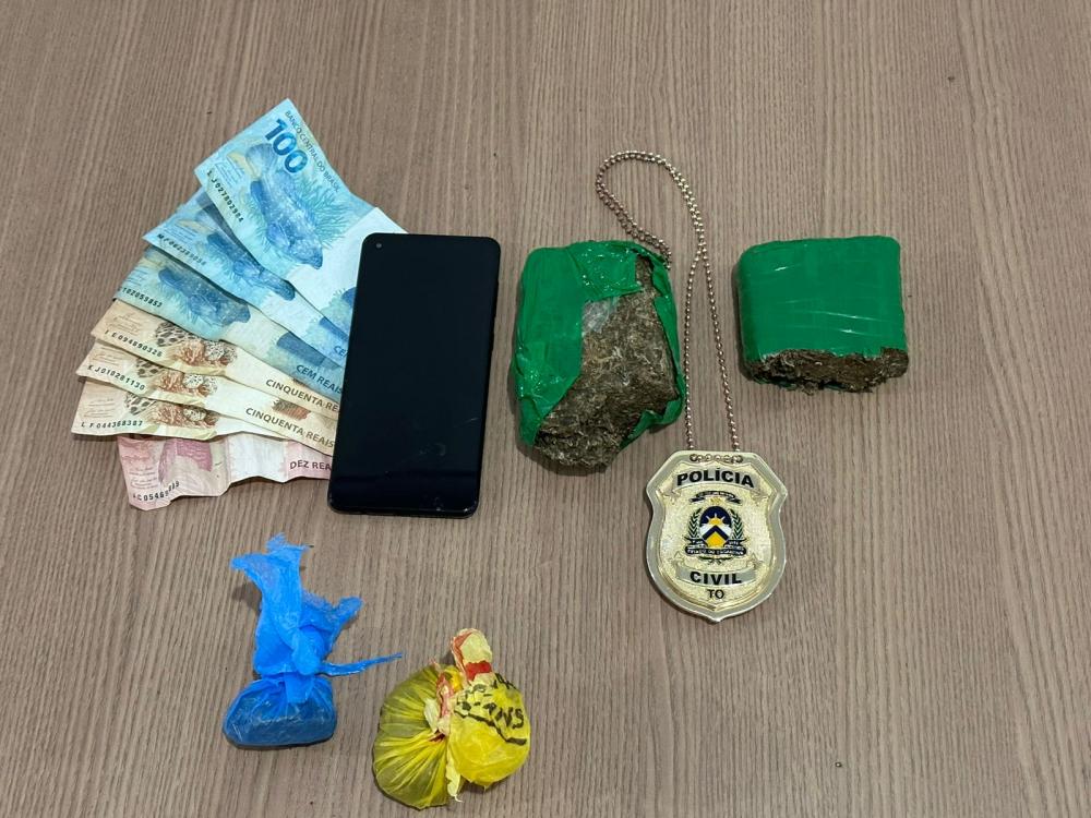 Polícia Civil prende homem por tráfico de drogas e apreende entorpecente e dinheiro