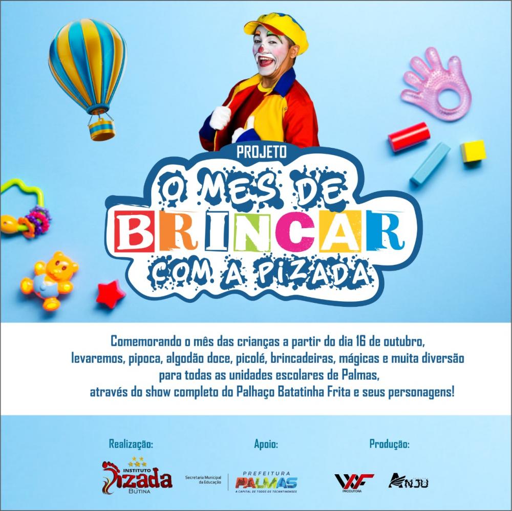 Escolas municipais recebem a partir desta segunda-feira, 16, o Projeto ‘’Mês de Brincar com a Pizada’’