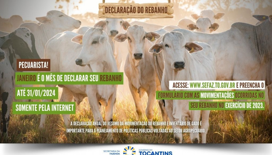Declaração anual do rebanho deve ser feita até dia 31 de janeiro