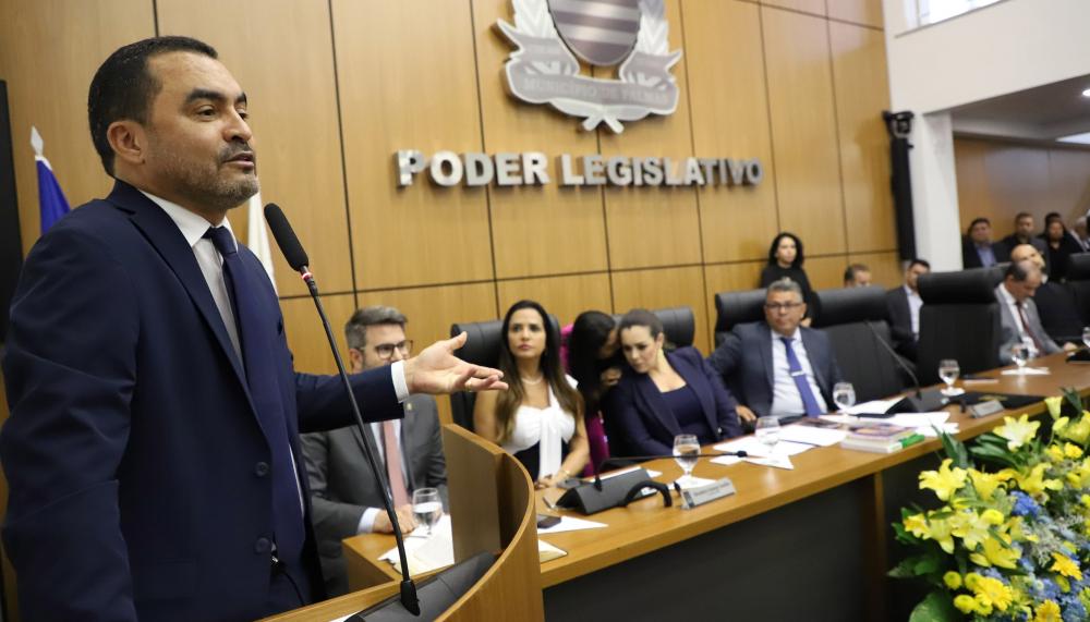 Governador Wanderlei Barbosa destaca comprometimento do Estado com a Capital na sessão de abertura do ano legislativo da Câmara de Palmas
