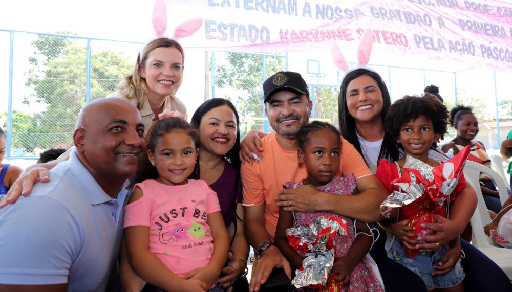 Governador Wanderlei Barbosa e primeira-dama Karynne Sotero finalizam ação Páscoa Feliz no povoado Campo Alegre, município de Paranã