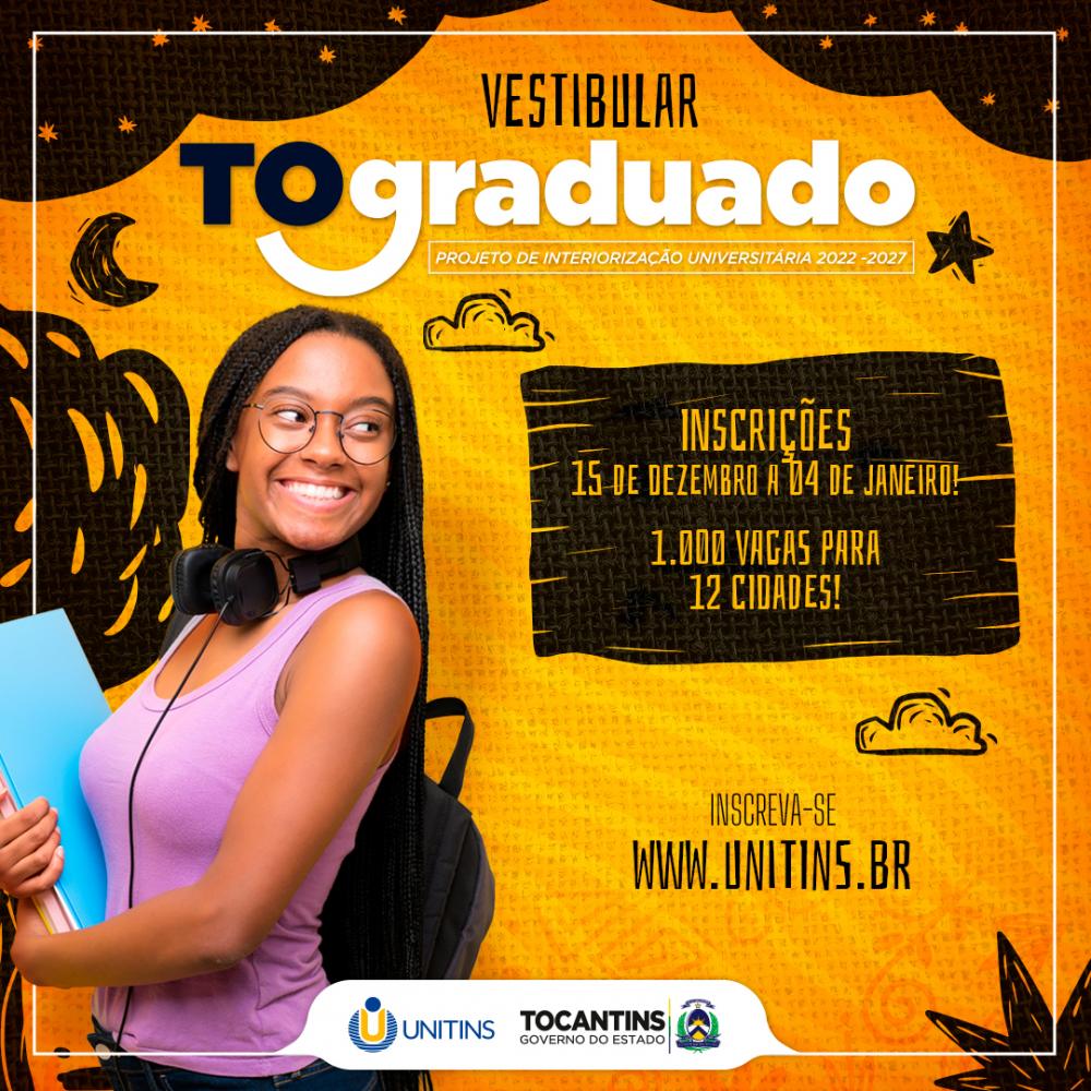 Unitins abre inscrições para o Vestibular TO Graduado estão abertas