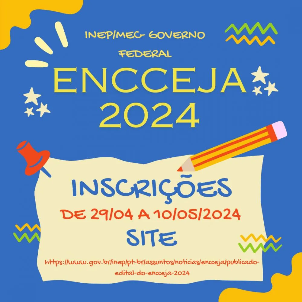 Inscrições do Encceja 2024 se encerram nesta sexta-feira, 10