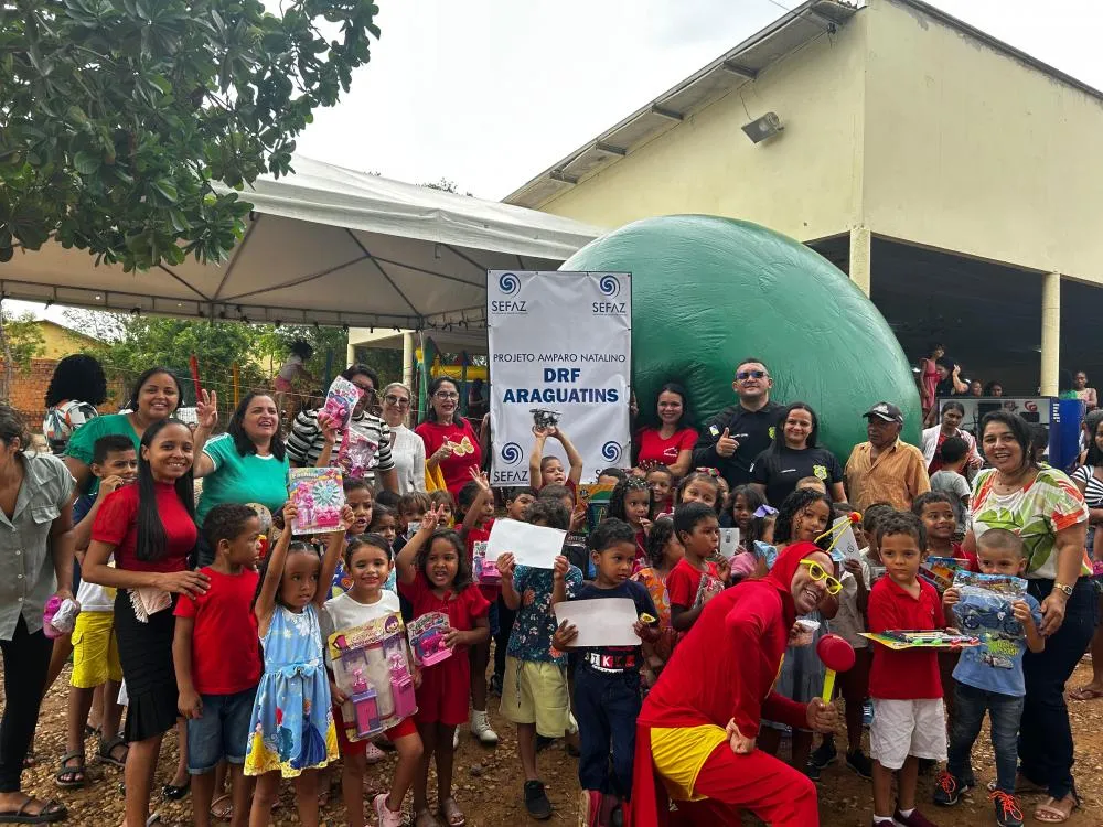 Em Araguatins, 800 crianças são beneficiadas em ação solidária realizada pelas Delegacias da Polícia Civil e Fiscal