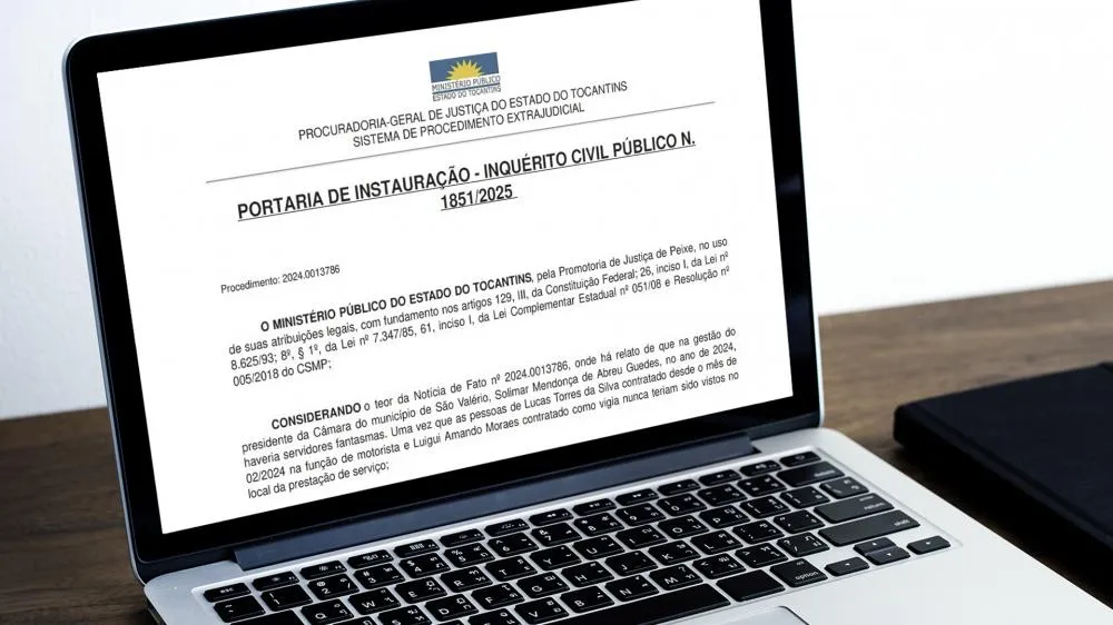 Inquérito Civil do Ministério Público do Tocantins apura supostos servidores fantasmas na Câmara de São Valério