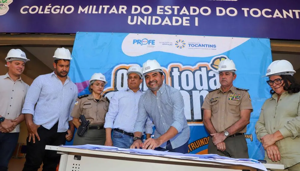Com investimento de R$ 3 milhões, governador Wanderlei Barbosa assina Ordem de Serviço para reforma do Colégio Militar de Palmas