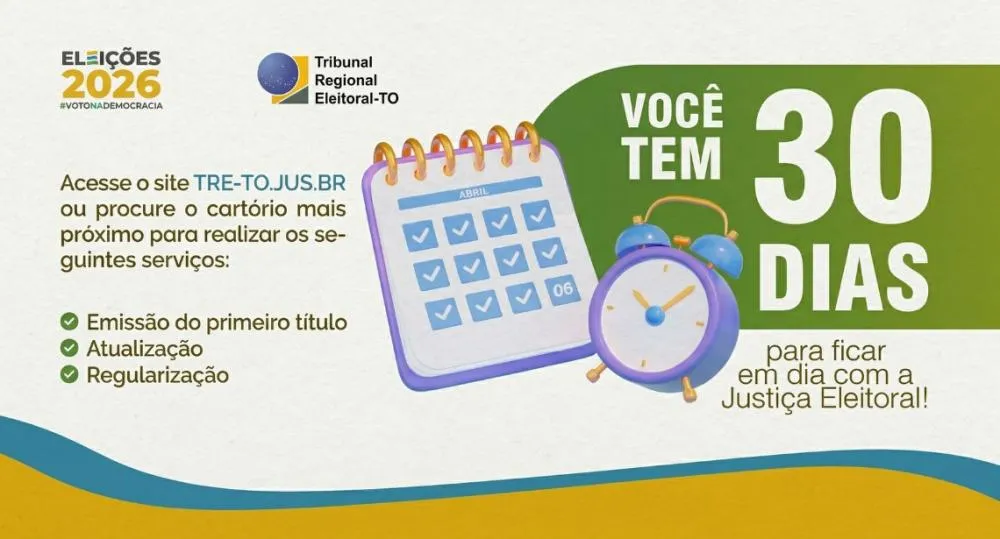 Eleitores têm 30 dias para tirar título e regularizar cadastro para votar nas Eleições 2026