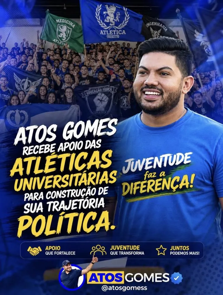Atos Gomes recebe apoio das Atléticas Universitárias e amplia sua força política junto à juventude tocantinense