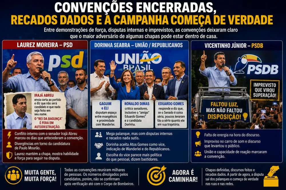 Convenções encerradas, recados dados e a campanha começa de verdade
