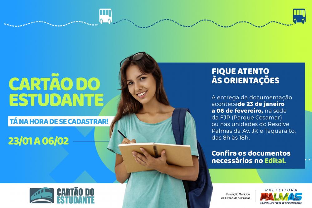 Fundação da Juventude de Palmas ajusta requisitos na seleção ao Cartão do Estudante 2023