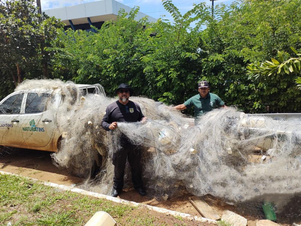 Fiscalização recolhe mais 14 mil metros de redes de rios e lagos do Tocantins